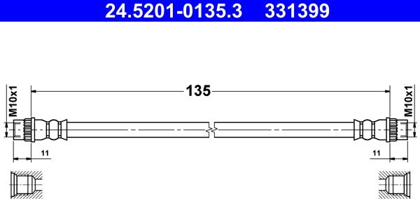 ATE 24.5201-0135.3 - Гальмівний шланг autozip.com.ua