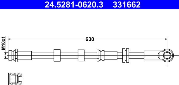 ATE 24.5281-0620.3 - Гальмівний шланг autozip.com.ua