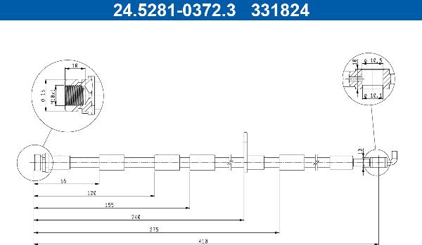ATE 24.5281-0372.3 - Гальмівний шланг autozip.com.ua
