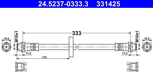 ATE 24.5237-0333.3 - Гальмівний шланг autozip.com.ua