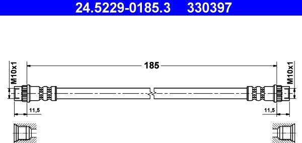 ATE 24.5229-0185.3 - Гальмівний шланг autozip.com.ua