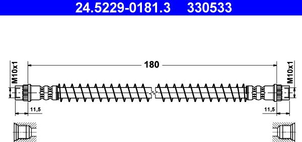 ATE 24.5229-0181.3 - Гальмівний шланг autozip.com.ua