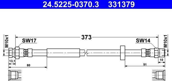 ATE 24.5225-0370.3 - Гальмівний шланг autozip.com.ua