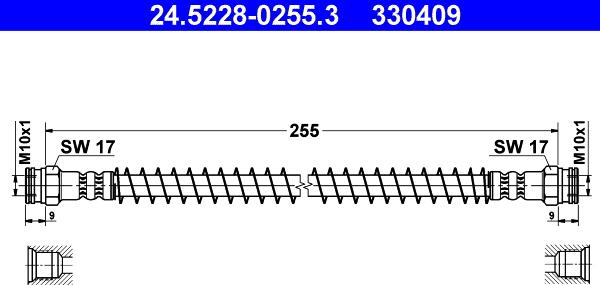 ATE 24.5228-0255.3 - Гальмівний шланг autozip.com.ua