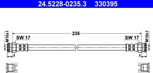 ATE 24.5228-0235.3 - Гальмівний шланг autozip.com.ua