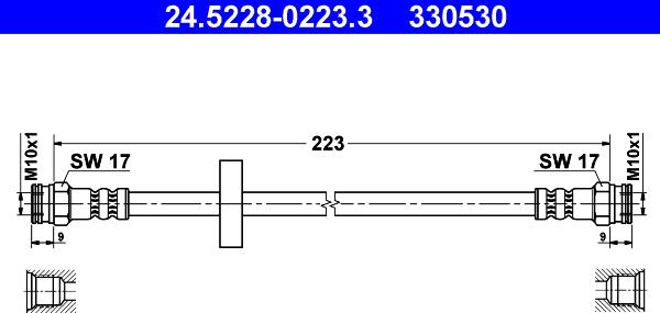 ATE 24.5228-0223.3 - Гальмівний шланг autozip.com.ua