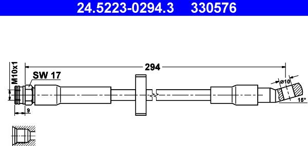 ATE 24.5223-0294.3 - Гальмівний шланг autozip.com.ua