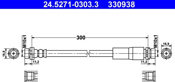 ATE 24.5271-0303.3 - Гальмівний шланг autozip.com.ua