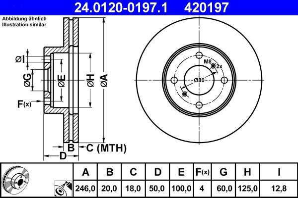 ATE 24.0120-0197.1 - Гальмівний диск autozip.com.ua