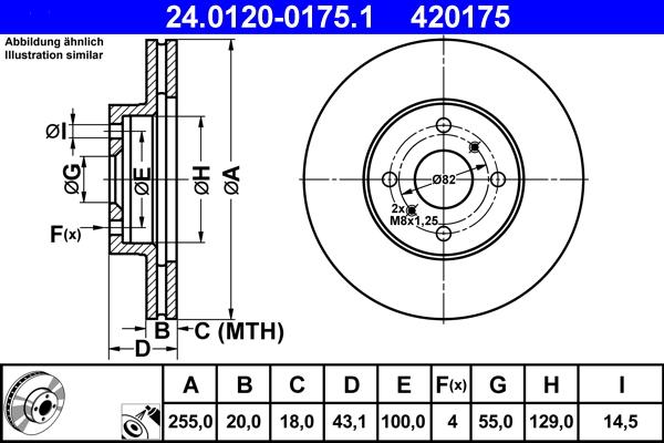 ATE 24.0120-0175.1 - Гальмівний диск autozip.com.ua