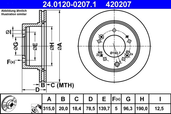 ATE 24.0120-0207.1 - Гальмівний диск autozip.com.ua