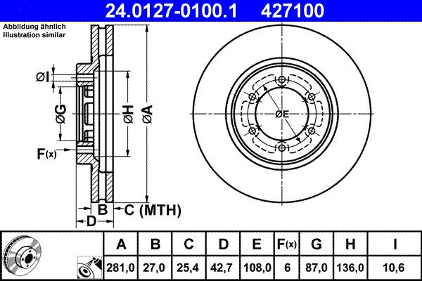 ATE 24.0127-0100.1 - Гальмівний диск autozip.com.ua