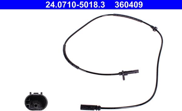 ATE 24.0710-5018.3 - Датчик ABS, частота обертання колеса autozip.com.ua