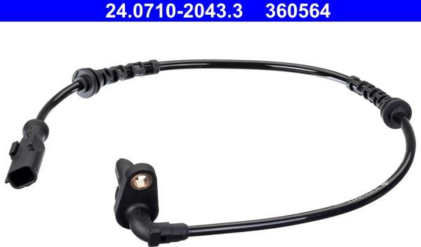 ATE 24.0710-2043.3 - Датчик ABS, частота обертання колеса autozip.com.ua