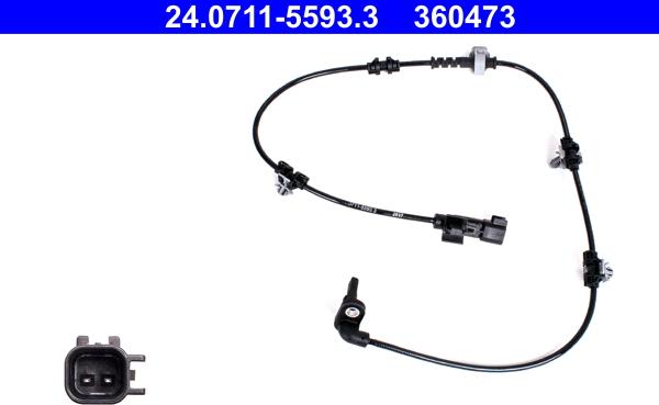 ATE 24.0711-5593.3 - Датчик ABS, частота обертання колеса autozip.com.ua