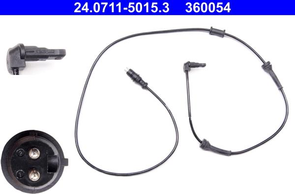 ATE 24.0711-5015.3 - Датчик ABS, частота обертання колеса autozip.com.ua