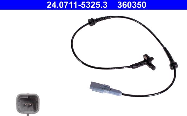 ATE 24.0711-5325.3 - Датчик ABS, частота обертання колеса autozip.com.ua
