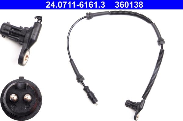 ATE 24.0711-6161.3 - Датчик ABS, частота обертання колеса autozip.com.ua
