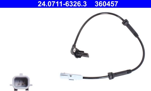 ATE 24.0711-6326.3 - Датчик ABS, частота обертання колеса autozip.com.ua