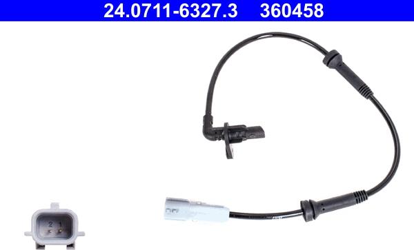 ATE 24.0711-6327.3 - Датчик ABS, частота обертання колеса autozip.com.ua