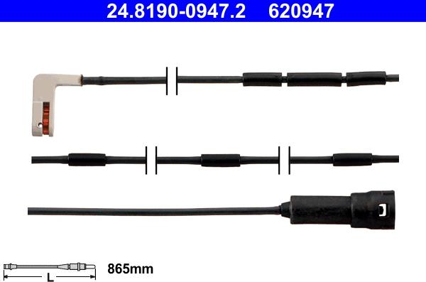 ATE 24.8190-0947.2 - Сигналізатор, знос гальмівних колодок autozip.com.ua