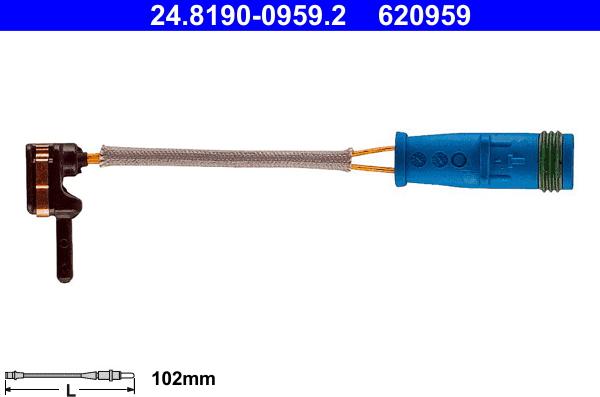 ATE 24.8190-0959.2 - Сигналізатор, знос гальмівних колодок autozip.com.ua