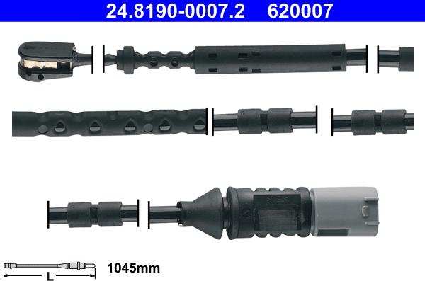 ATE 24.8190-0007.2 - Сигналізатор, знос гальмівних колодок autozip.com.ua