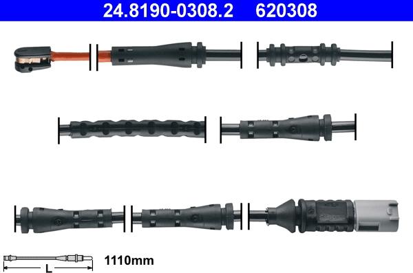 ATE 24.8190-0308.2 - Сигналізатор, знос гальмівних колодок autozip.com.ua