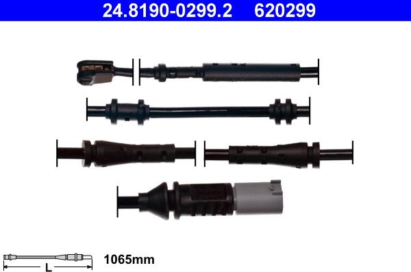 ATE 24.8190-0299.2 - Сигналізатор, знос гальмівних колодок autozip.com.ua