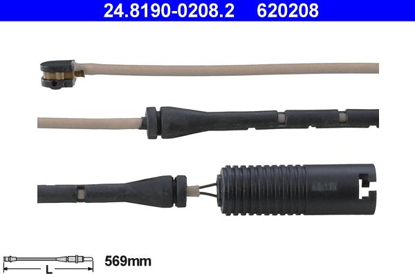 ATE 24.8190-0208.2 - Сигналізатор, знос гальмівних колодок autozip.com.ua