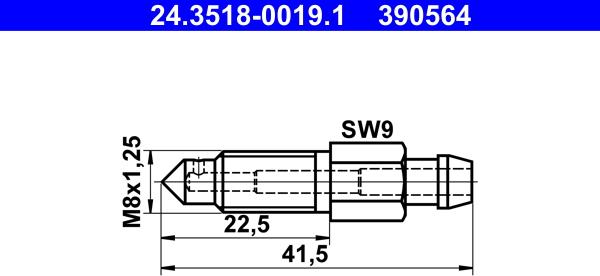 ATE 24.3518-0019.1 - Болт повітряного клапана / вентиль autozip.com.ua