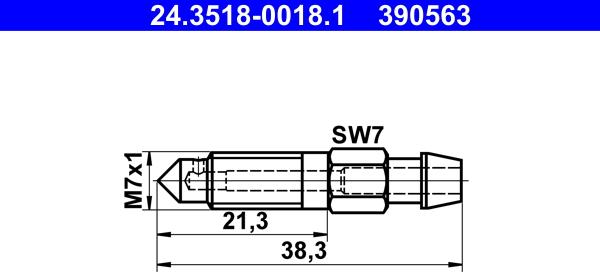 ATE 24.3518-0018.1 - Болт повітряного клапана / вентиль autozip.com.ua