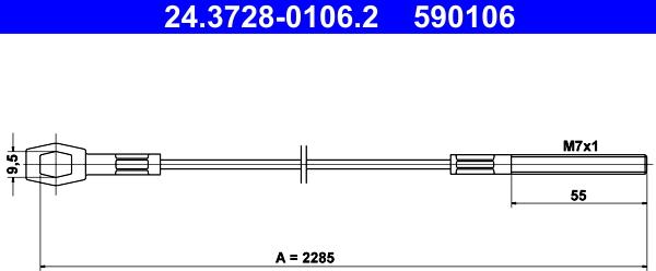 ATE 24.3728-0106.2 - Трос, управління зчепленням autozip.com.ua