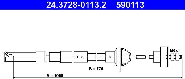 ATE 24.3728-0113.2 - Трос, управління зчепленням autozip.com.ua