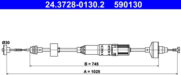 ATE 24.3728-0130.2 - Трос, управління зчепленням autozip.com.ua