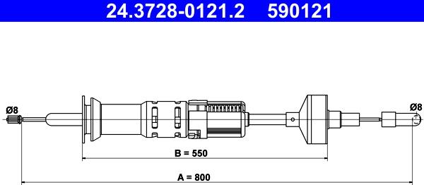 ATE 24.3728-0121.2 - Трос, управління зчепленням autozip.com.ua