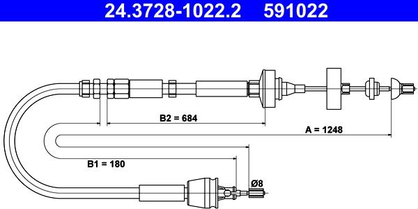 ATE 24.3728-1022.2 - Трос, управління зчепленням autozip.com.ua