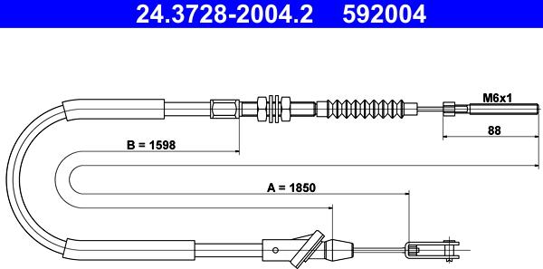 ATE 24.3728-2004.2 - Трос, управління зчепленням autozip.com.ua