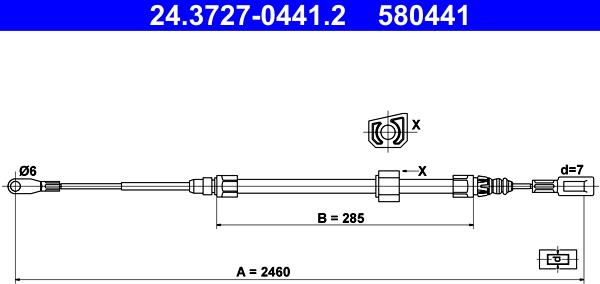 ATE 24.3727-0441.2 - Трос, гальмівна система autozip.com.ua