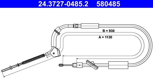 ATE 24.3727-0485.2 - Трос, гальмівна система autozip.com.ua