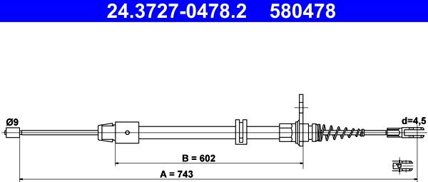 ATE 24.3727-0478.2 - Трос, гальмівна система autozip.com.ua