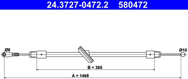 ATE 24.3727-0472.2 - Трос, гальмівна система autozip.com.ua