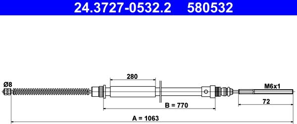 ATE 24.3727-0532.2 - Трос, гальмівна система autozip.com.ua