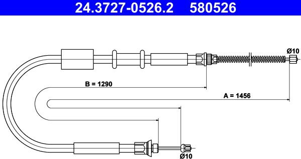 ATE 24.3727-0526.2 - Трос, гальмівна система autozip.com.ua