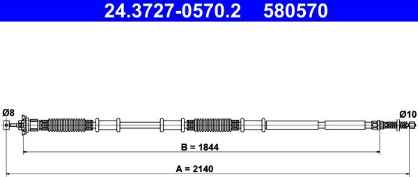 ATE 24.3727-0570.2 - Трос, гальмівна система autozip.com.ua