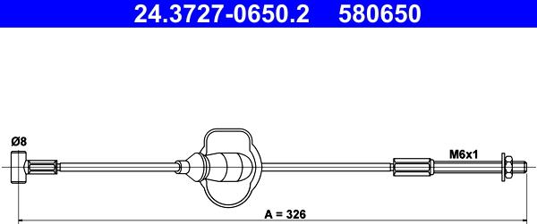 ATE 24.3727-0650.2 - Трос, гальмівна система autozip.com.ua