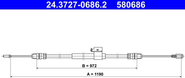 ATE 24.3727-0686.2 - Трос, гальмівна система autozip.com.ua