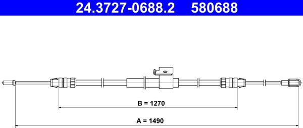 ATE 24.3727-0688.2 - Трос, гальмівна система autozip.com.ua