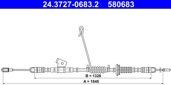 ATE 24.3727-0683.2 - Трос, гальмівна система autozip.com.ua