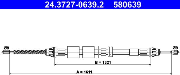 ATE 24.3727-0639.2 - Трос, гальмівна система autozip.com.ua